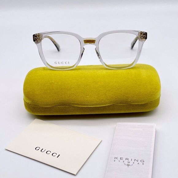 BRAND NEW GUCCI GG0184O 005 Grey/Grey Transparent Unisex Eyeglasses - Picture 12 of 12
